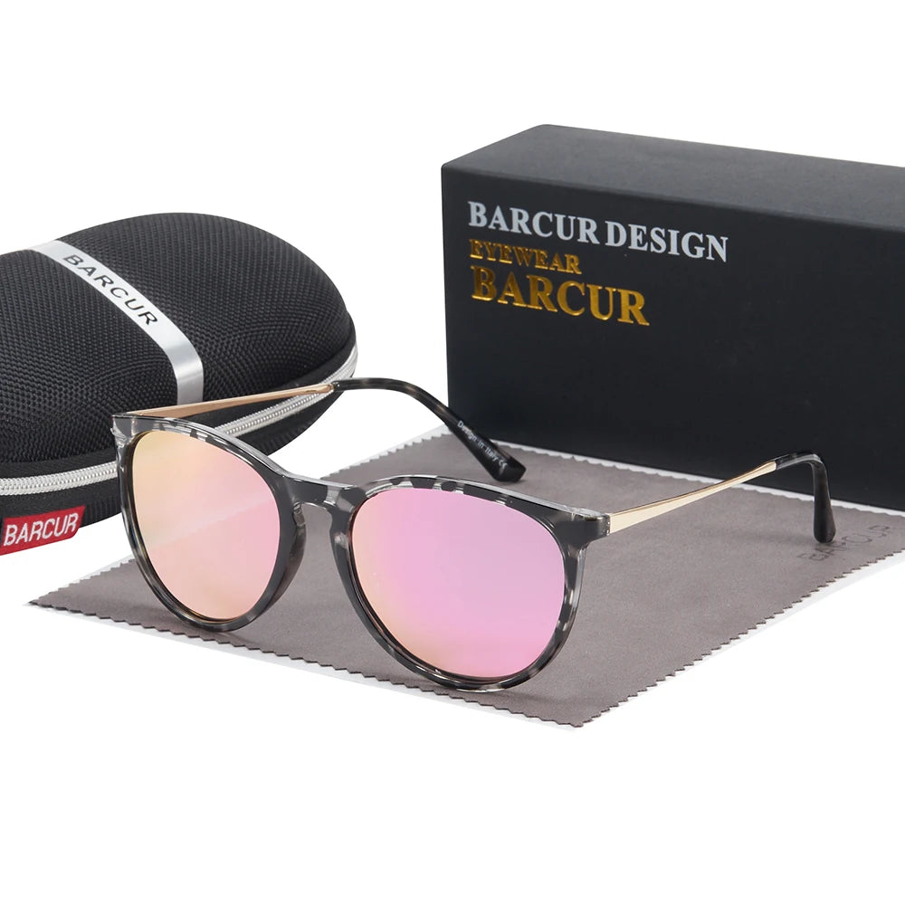 Óculos de Sol Capri cor Leopardo com lente Rosa