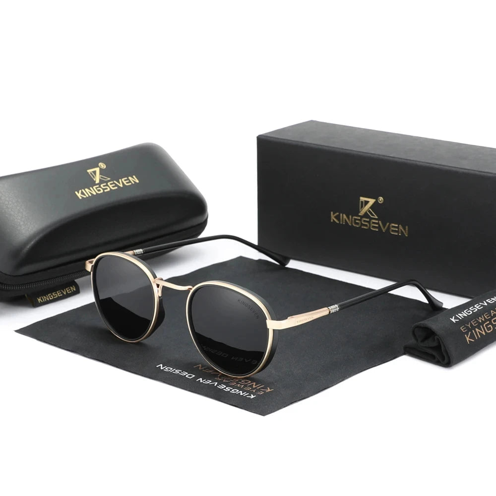 oculos de sol Aros dourado com lente escura e polarizadas, um modelo exclusivo e classico